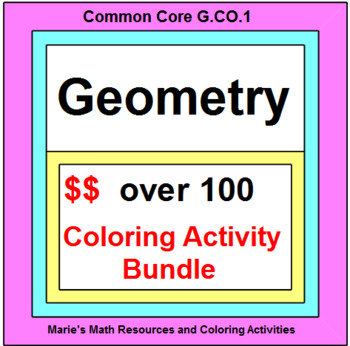Preview of GEOMETRY COLORING ACTIVITY BUNDLE