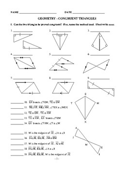 Preview of GEOMETRY - CONGRUENT TRIANGLES
