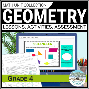 Preview of Grade 4 Ontario Math Unit | Location & Movement Geometric Transformations Shapes
