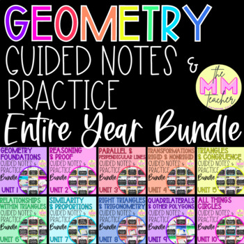 Preview of GEOMETRY Guided Notes & Practice ENTIRE YEAR BUNDLE