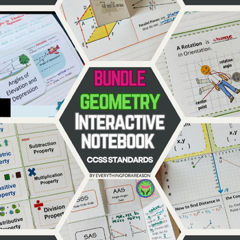 Preview of 9th-Grade Geometry Interactive Notebook All-Year Curriculum PDF + EASEL