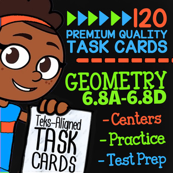 Preview of GEOMETRY ★ Math TEKS 6.8A 6.8B 6.8C 6.8D ★ STAAR Math Review Task Cards