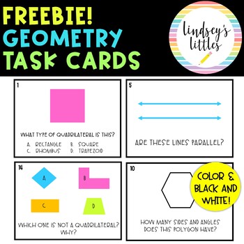 Preview of GEOMETRY TASK CARDS FREEBIE!