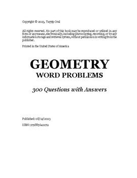Preview of GEOMETRY WORD PROBLEMS
