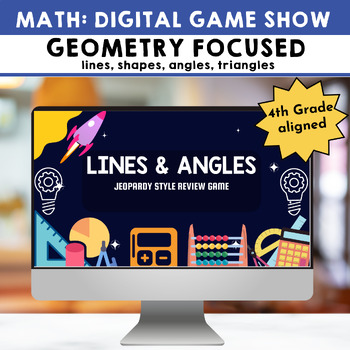 Preview of GEOMETRY [lines, shapes, angles] Editable | Jeopardy Style Template Game Show