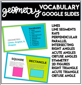 Preview of GEOMETRY vocabulary lesson | Google Slides | Distance Learning