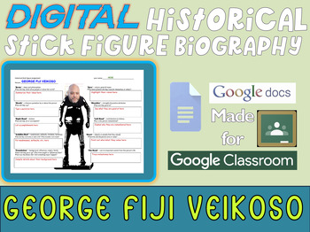 Preview of GEORGE FIJI VEIKOSO - Digital Stick Figures for Pacific Islander Heritage