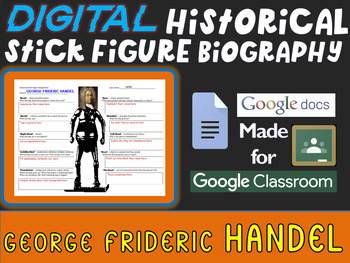 Preview of GEORGE FRIDERIC HANDEL Digital Historical Stick Figure Biography (MINI BIOS)