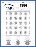 GEORGE ORWELL 1984 Novel Study Word Search Puzzle Workshee