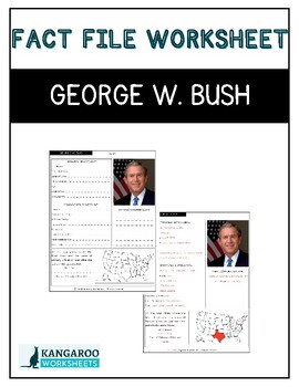 Preview of GEORGE W. BUSH - Fact File Worksheet - Research Sheet