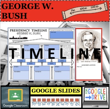 Preview of GEORGE W. BUSH GOOGLE SLIDES Presidential Timeline Distance Learning