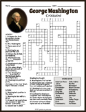 GEORGE WASHINGTON Biography Crossword Puzzle Worksheet Activity