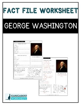Preview of GEORGE WASHINGTON - Fact File Worksheet - Research Sheet