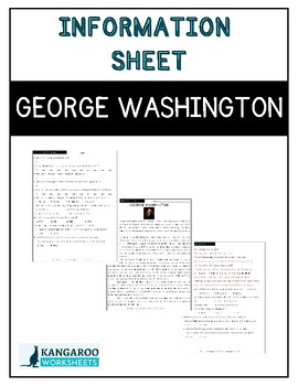 Preview of GEORGE WASHINGTON - Information Sheet - Reading Comprehension & Worksheet