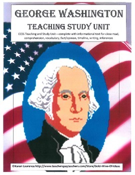 Preview of GEORGE WASHINGTON Teaching Study Unit Presidents Day US History CCSS