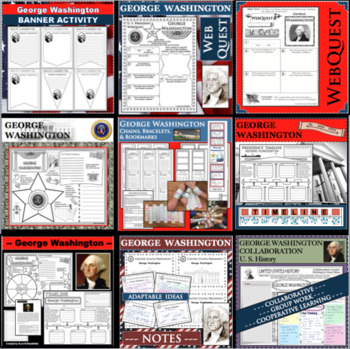 Preview of GEORGE WASHINGTON U.S. PRESIDENT BUNDLE Research Project Biography