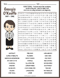 GEORGIA O'KEEFFE Biography Word Search Puzzle Worksheet Activity