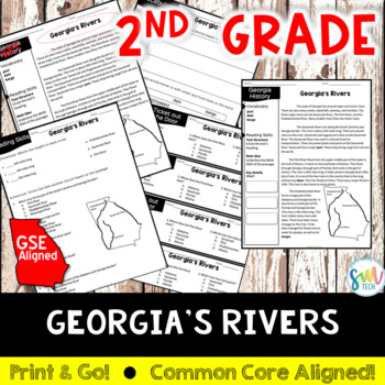 Preview of GEORGIA'S RIVERS Reading Packet *2nd GRADE* (SS2G1b) GSE and Common Core aligned