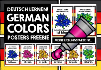 Preview of GERMAN COLORS FLASHCARDS POSTERS FREEBIE #1