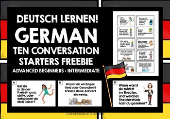 Preview of GERMAN CONVERSATION STARTERS FREEBIE #1