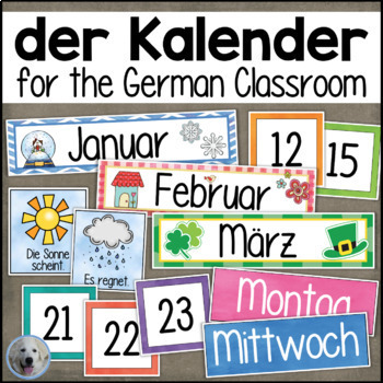 Preview of GERMAN Calendar Set - der Kalender und das Wetter - Days Months Numbers Weather