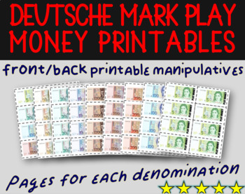 Preview of GERMAN DEUTSCHE MARK CURRENCY - PLAY MONEY PRINTABLES (8 DIFFERENT EBILLS)