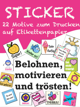 Preview of GERMAN / Deutsch Motivational stickers - classroom management, motivation