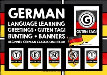 Preview of GERMAN GREETINGS BUNTING GUTEN TAG