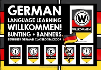 Preview of GERMAN GREETINGS BUNTING WILLKOMMEN
