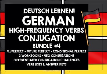 Preview of GERMAN HIGH-FREQUENCY VERBS CONJUGATION PRACTICE BUNDLE #4