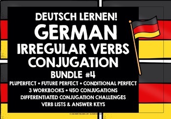 Preview of GERMAN IRREGULAR VERBS CONJUGATION PRACTICE BUNDLE #4