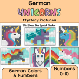 GERMAN Mystery Pictures UNICORN theme color by number