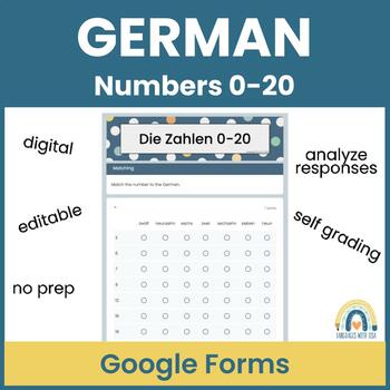 Preview of GERMAN Numbers 0-20 Google Forms