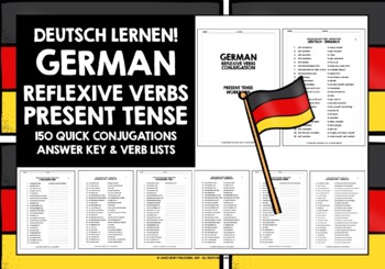 Preview of GERMAN REFLEXIVE VERBS PRESENT TENSE