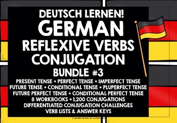 Preview of GERMAN REFLEXIVE VERBS CONJUGATION PRACTICE BUNDLE #3