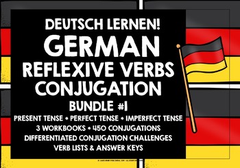 Preview of GERMAN REFLEXIVE VERBS CONJUGATION PRACTICE BUNDLE #1