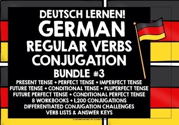 Preview of GERMAN REGULAR VERBS CONJUGATION PRACTICE BUNDLE #3