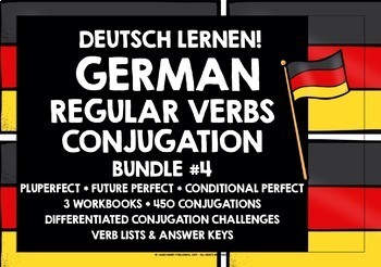Preview of GERMAN REGULAR VERBS CONJUGATION PRACTICE BUNDLE #4