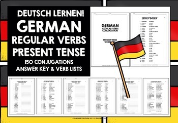 Preview of GERMAN REGULAR VERBS PRESENT TENSE CONJUGATION PRACTICE