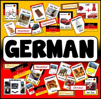 Preview of GERMAN RESOURCES display posters flashcards colours food animals numbers etc