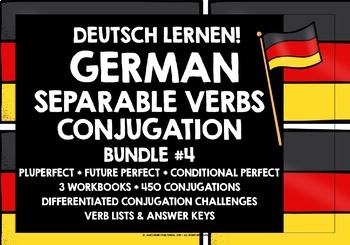 Preview of GERMAN SEPARABLE VERBS CONJUGATION PRACTICE BUNDLE #4