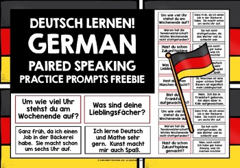 Preview of GERMAN SPEAKING PRACTICE CARDS FREEBIE