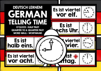Preview of GERMAN TELLING TIME WORD WALL MINI-BUNDLE