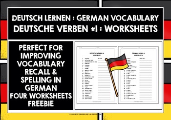 Preview of GERMAN VERBS WORKSHEETS FREEBIE #1