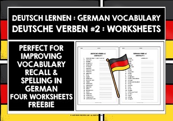 Preview of GERMAN VERBS WORKSHEETS FREEBIE #2