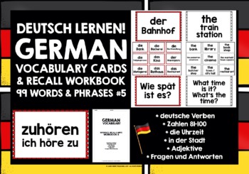 Preview of GERMAN VOCABULARY CARDS & WORKBOOK #5