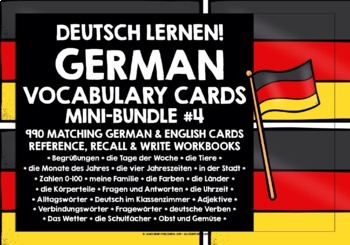 Preview of GERMAN VOCABULARY CARDS & WORKBOOKS BUNDLE #4