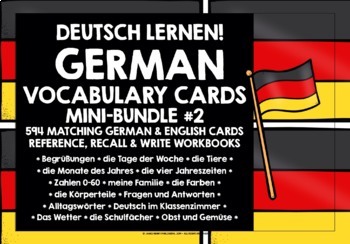 Preview of GERMAN VOCABULARY CARDS & WORKBOOKS BUNDLE #2
