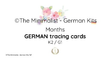 Preview of GERMAN WRITING - Tracing cards MONTHS of the year / K2 , G1