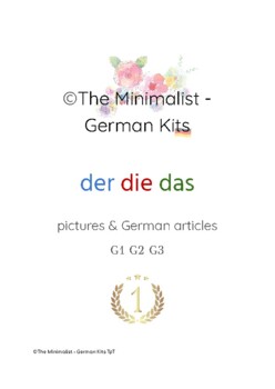 Preview of GERMAN Writing G1, G2, G3 der,die,das 